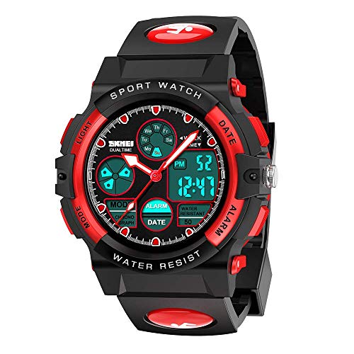 SYOKZEY Kids Watches Birthday Gifts for 6-15 Year Old Teen Girls, Boys Waterproof Sport Digital Watches for 7-9 Year Old Girls Electronic Teenage Toys for Boy Age 6-8 Xmas Present Stocking Stuffer Red