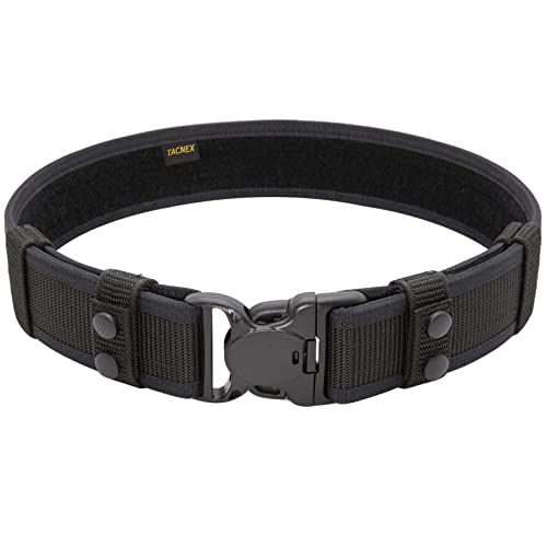 TACNEX Duty Belt for Police Security Law Enforcement 2" Tactical Utility Belt (Black(2" Belt Width), S)