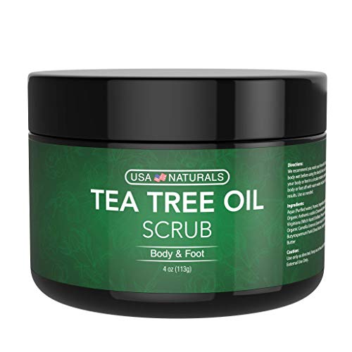 Tea Tree Oil Foot & Body Scrub Treatment - Exfoliating Scrub with Essential Oils - Smooths Calluses - Helps With Athlete's Foot, Acne, Jock Itch & Dead, Dry Skin