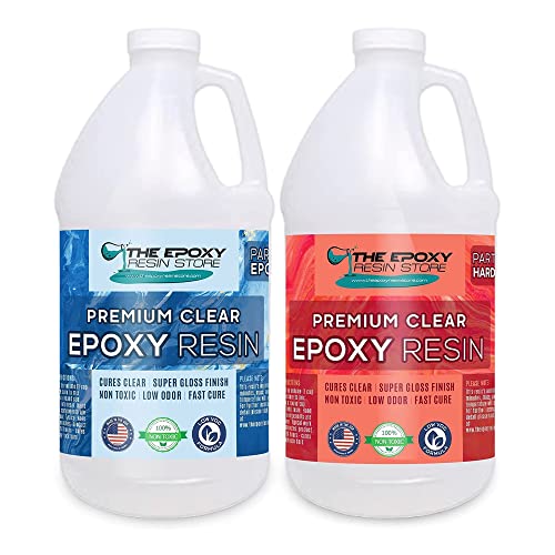 The Epoxy Resin Store Crystal Clear 2 Part Epoxy Resin Kit for Tabletops and Composite Construction, 1 Gallon Kit