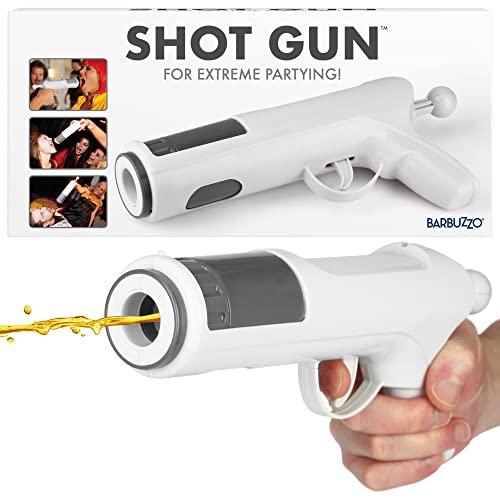 The Original Alcohol Shot Gun - Load Your Favorite Alcohol, Shoot and Drink - Epic Party Alcohol Accessory - Holds a 1.5 Ounce Shot - White