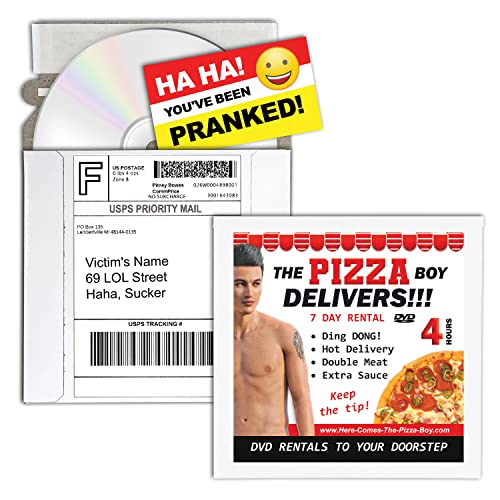 The Pizza Boy Delivers Mail Prank DVD Joke Adult Rental Postal Gag - Funny Prank Mail gets Sent Directly to Your Victims 100% Anonymously for Guaranteed Laughs
