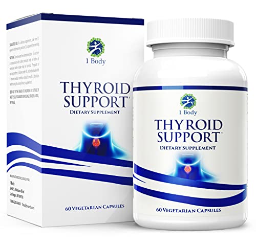 Thyroid Support Supplement for Women and Men - Energy & Focus Formula - Vegetarian & Non-GMO - Iodine, Vitamin B12 Complex, Zinc, Selenium, Ashwagandha, Copper, Coleus Forskohlii, & More 30 Day Supply