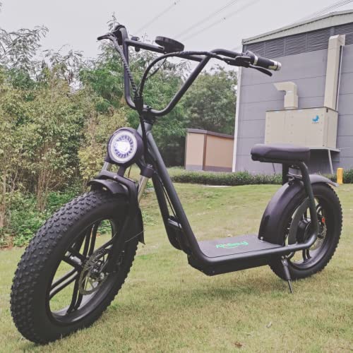 Tomofree Ship from US, Electric Scooter for Adults, 1200W 30MPH 40Miles Range Electric Motorcycle, 20"×4.0" Fat Tire, 48V 20AH E Scooter with Seat, Shock Absorbing Fork, Dual Hydraulic Disc Brakes