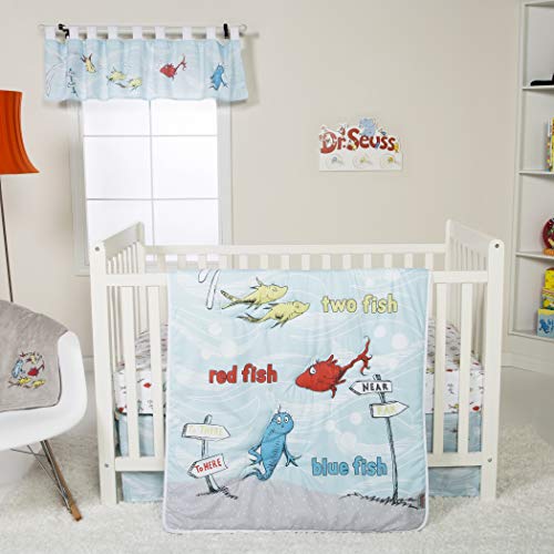 Trend Lab Dr. Seuss One Fish Two Fish 4 Piece Crib Bedding Set