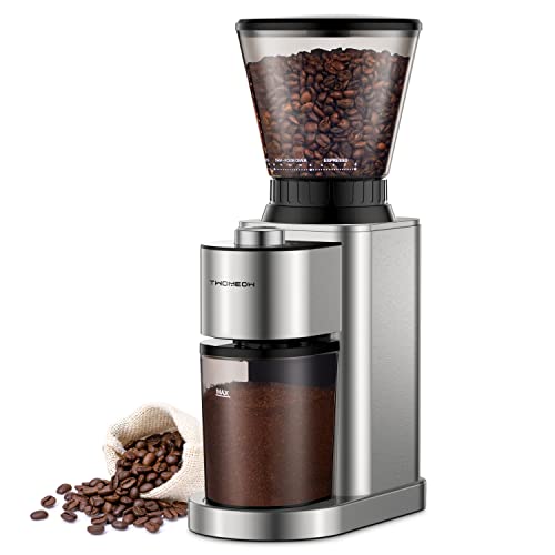 TWOMEOW Conical Burr Coffee Grinder Electric, Anti-static Coffee Bean Grinder with 24 Grind Settings for Espresso/Drip/Pour Over/Cold Brew/French Press Coffee Maker,Stainless Steel