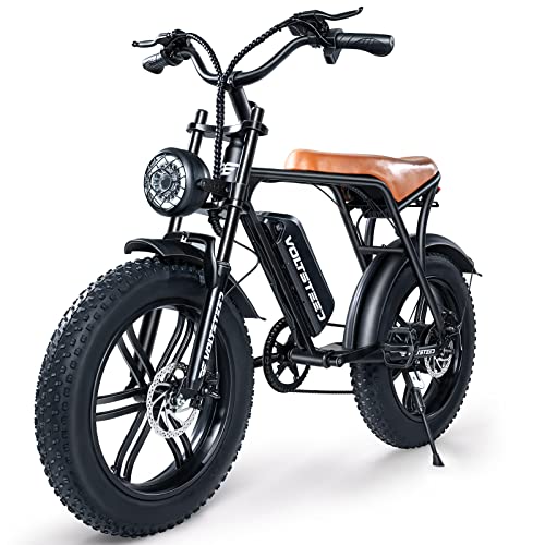 UDON VOLTSTEED Electric Bike, 750W Motor Electric Bike for Adults 48V 15Ah Removable Battery Ebike, 20" x 4.0 Fat Tire Electric Bicycles, 28MPH 30-80Miles Electric Bike, Shimano 7-Speed Electric Bike