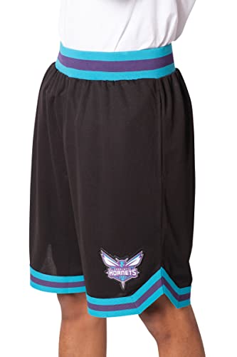 Ultra Game NBA Charlotte Hornets Mens Woven Basketball Shorts, Team Color, Large