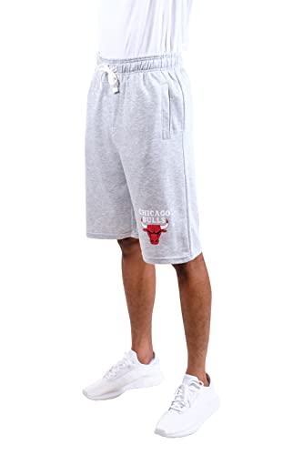 Ultra Game NBA Chicago Bulls Mens French Terry Shorts, Heather Gray, Medium