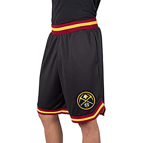 Ultra Game NBA Denver Nuggets Mens Woven Basketball Shorts, Team Color, Large