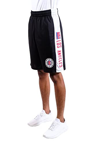 Ultra Game NBA Los Angeles Clippers Mens Mesh Basketball Shorts, Black, Medium