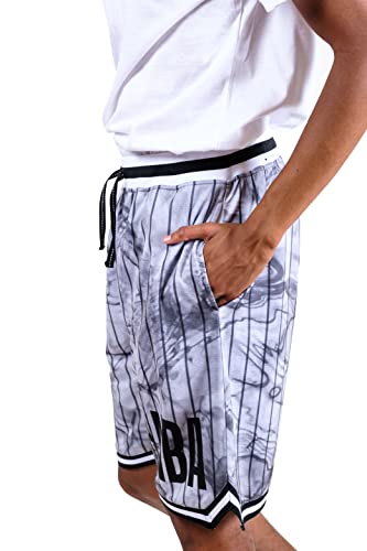 Ultra Game NBA Men’s Super-Soft Basketball Training Shorts, Light Grey, Large