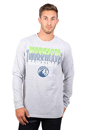 Ultra Game NBA Minnesota Timberwolves Mens Supreme Long Sleeve Pullover Tee Shirt, Heather Gray, Medium