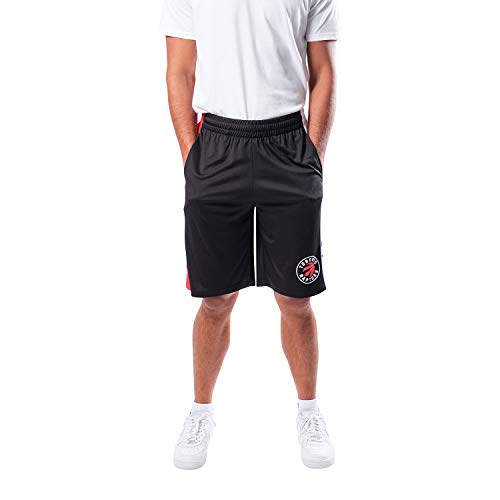 Ultra Game NBA Toronto Raptors Mens Mesh Basketball Shorts, Black, Small