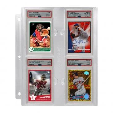 Ultra PRO - 4 Pockets Page for PSA Slabs 1ct. - Protect Your Graded Gaming Cards, Sports Cards, and Collectible Cards to Keep in Pristine Condition Still Being Able to Show Off to Friends and Family