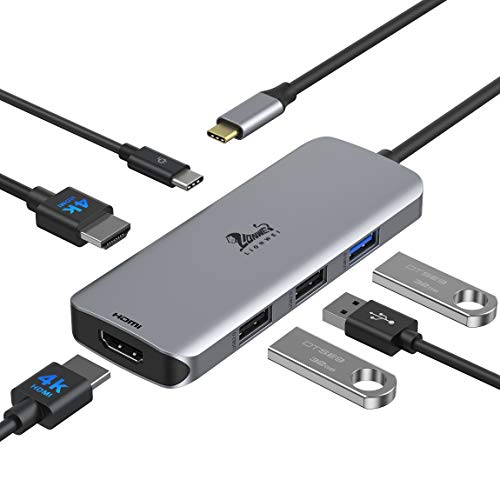 USB C Hub Dual HDMI, USB C to Dual Monitors Adapter to Dual 4K HDMI, 3 USB, PD Charging Port, USB C Docking Station Dual Monitor for Dell XPS 13/15, Lenovo Yoga, HP x360 /Elitebook, etc