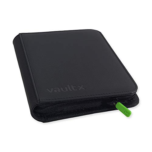 Vault X Premium Exo-Tec® Zip Binder - 4 Pocket Trading Card Album Folder - 160 Side Loading Pocket Binder for TCG (Black)