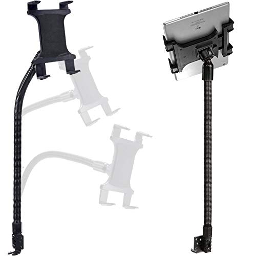 Vehicle ELD Compliant Fleet Limo Semi Truck Seat Rail Tablet Floor Seat Bolt Mount - Fully Adjustable Tablet Holder for Car Truck - Works with All Tablets from 7”-12” screen size. Easy Bolt On Mount