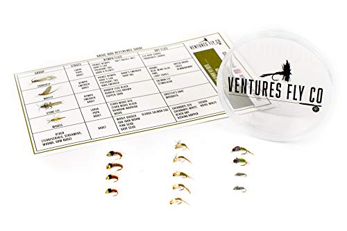 Ventures Fly Co. | Emerger Baker’s Dozen Packs | 13 Premium Hand-Tied Fly Fishing Flies | Reusable Fly Cup Included | Dry, Wet, Nymph, Streamer, Terrestrial | Perfect for Trout and Bass!