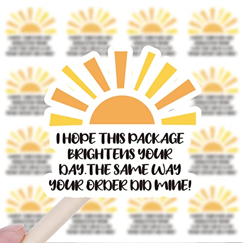 Wailozco 240 PCS Cute Sunshine Brightens Your Day Business Stickers,Funny Small Business Envelopes Stickers for Business Packages/Handmade Goods/Bags , Theme Small Shop Business Stickers for Envelopes Seals