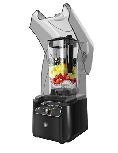 WantJoin Professional Commercial Blender With Shield Quiet Sound Enclosure 2200W Industries Strong and Quiet Professional-Grade Power, Self-Cleaning, Black