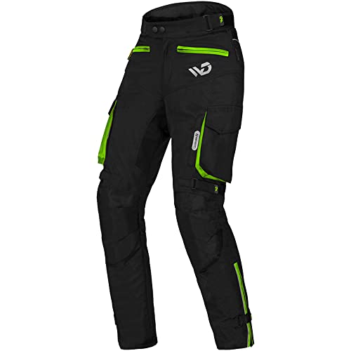 WD Motorsports Florida Pants, All-Season Textile Motorcycle Pants, Waterproof & CE Armored, Air Vent Zippers, Lightweight & Breathable, Dual Sport Biker Pants (Yellow, Small)