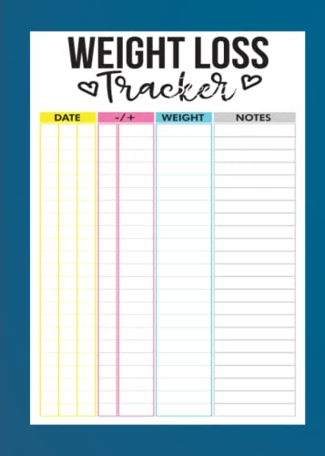 Weight loss Tracker Sheets: Weight loss journal ( 7x10x150 Pages) - Weight loss book - Weight loss workbook - Weight tracker log book - Weight loss ... loss tracker book - Weight loss tracker diary