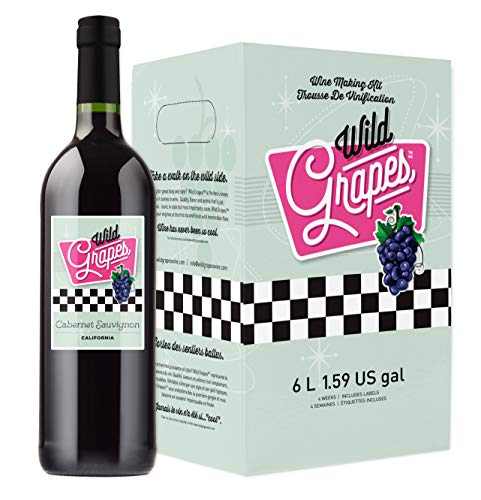 Wild Grapes Premium DIY Wine Making Kits - California Cabernet Sauvignon - Makes Up to 30 x 750mL Bottles, 6 Gallons of Wine