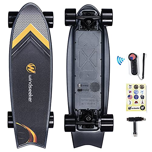 Windseeker Electric Skateboard，Electric Skateboard with Remote Control for Beginners, 450W Brushless Motor, 18.6 MPH & 7.6 Miles Range, 3 Speeds Adjustment