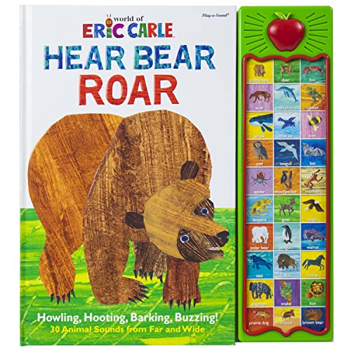 World of Eric Carle, Hear Bear Roar 30-Button Animal Sound Book - Great for First Words - PI Kids