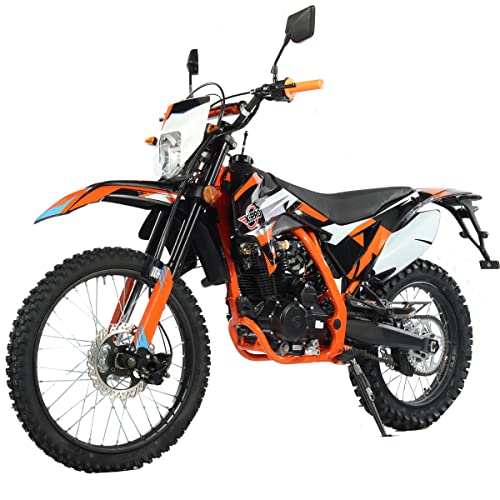 X-PRO Titan DLX 250cc Gas Dirt Bike Pit Bike Adult Bike,Big 21"/18" Wheels, Zongshen Engine! (Orange)