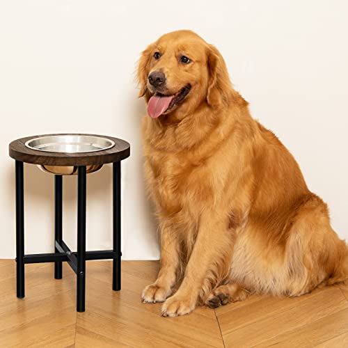 Yangbaga Large Dog Feeding Station, Extra High Elevated Dog Bowl with Durable Metal Legs, Raised Dog Food&Water Feeder, Comes with a Big Stainless Steel Bowl for 13 Cups of Water or 35 oz of Dog Food