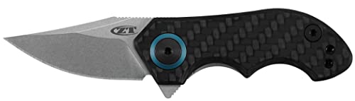 Zero Tolerance and Tim Galyean Pocketknife; 1.8 Inch Premium CPM 20CV Stainless Steel Blade, Carbon Fiber Front with Stonewashed Titanium Back Handle, Pocketclip, Made in the USA (0022)