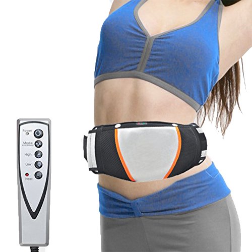 Zinnor Electric Exercise Belt, Electric Exercise Heat Loss Weight Vibrating Shape Slimming Massage Belt Fat Burner Waist Trimmer Shaper Belt for Body Slimming Men and Women - Black