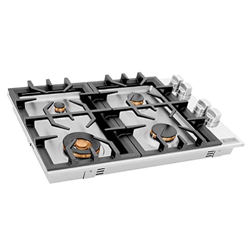 ZLINE 30 in. Dropin Cooktop with 4 Gas Brass Burners (RC-BR-30)