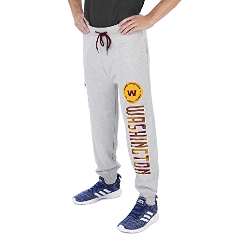 Zubaz Men's NFL Heather Gray Cargo Sweatpants, Washington Football Team, Small