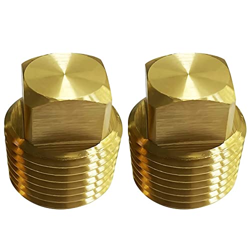 1/2" NPT Solid Brass Drain Plugs commonly Used in Boat Hulls, 2 Pack Solid Brass Boat Hull Spare Garboard Drain Plug for Bayliner Four Winns Glastron Larson Sea Ray Starcraft and Many Other Models