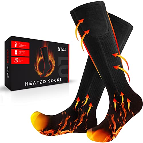 2023 Upgraded 4000mAh Rechargeable Heated Socks for Men Women - Washable Electric Thermal Warming Socks for Hunting Winter Skiing Outdoors - Fit Women 8-13.5 / Men 6.5-12 (Shoe Size)