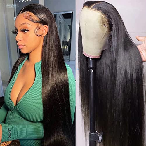 26 Inch 13x4 HD Straight Lace Front Wigs Human Hair Pre Plucked Lace Front Wigs Human Hair 9A Straight Frontal Wigs Human Hair Glueless Lace Frontal Wigs 150% Density Human Hair Lace Front Wigs