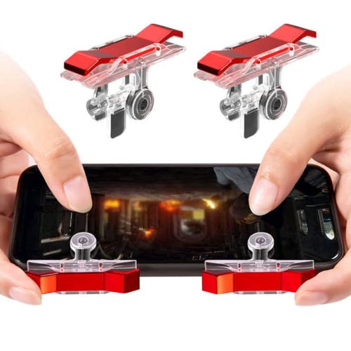 2Pcs Mobile Gaming Mechanical Controller Compatible with PUBG/Fortnite/Rules Trigger for Plug and Play Gaming [Trigger for iOS and Android Phone] (1 Pair)