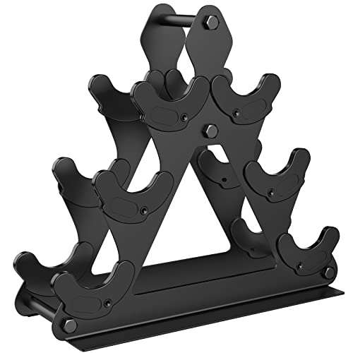 3 Tier Dumbbell Rack Stand Only - Compact Dumbbell Holder Home Gym Exercise Small Weight Rack for Dumbbells - Household Weights Organizer Stand for Neoprene Dumbbells