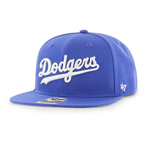 '47 Los Angeles Dodgers Mens Womens No Shot Captain Adjustable Snapback Royal Blue Hat with White Script Logo