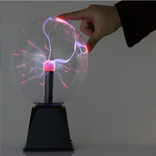 5 inch Plasma Electric Nebula Flash Ball, Glass Plasma Ball, Plasma Ball Light,Lightning Globe，Used for Party Christmas, Party, Gift, Decoration (USB Powered，red)