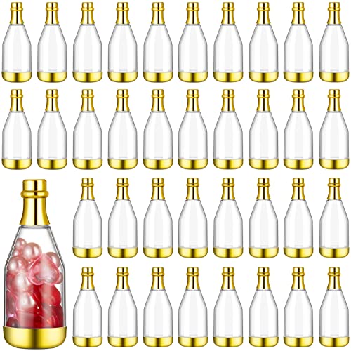 54 Pieces Champagne Bottles Candy Bottles Bridal Shower Favors Mini Baby Bottle for Baby Shower Mini Champagne Bottles Bulk Plastic Wine Alcohol Containers for Wedding Birthday Party