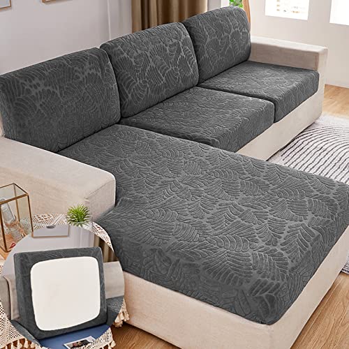 6Pcs Magic Sofa Cover Stretch Waterproof, 2023 New Stretch Couch Cover, Couch Covers for Sectional Sofa L Shape, Anti-Slip and Wear-Resistant (6 Piece Set, Grey)