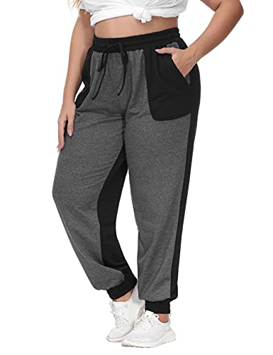 Active Drawstring Waist Joggers Pants Hiking Cotton Women Dressy Sweatpants 18w Light Grey