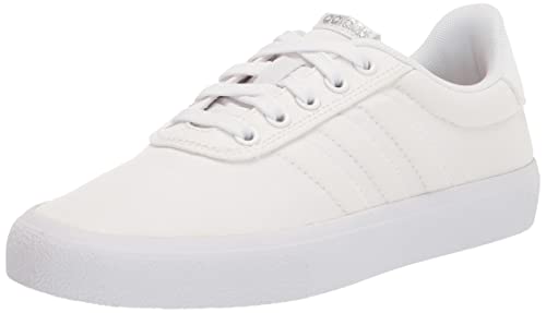 adidas womens Vulc Raid3r Skate Shoe, White/White/Silver Metallic, 7 US