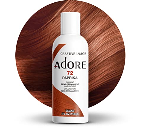 Adore Semi Permanent Hair Color #072 Paprika, 4 Fl Oz (2 Pack)