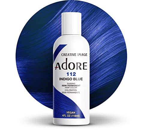 Adore Semi Permanent Hair Color #112 Indigo Blue, 4 Fl Oz (2 Pack)