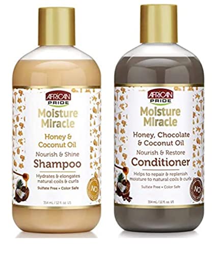 AFRICAN PRIDE MOISTURE MIRACLE HONEY&COCONUT OIL SET (SHAMPOO&CONDITIONER)
